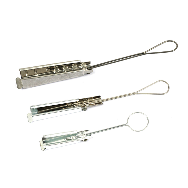 FTTH Stainless Steel Cable Suspension Anchor Clamp For Drop Wire